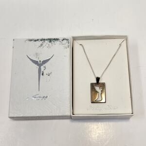 Steven Lavaggi Cut Out Angel Prayers Pendant Chain Necklace Sterling Silver 925